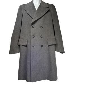 vintage miltons USA pure wool gray long peacoat Amalgamated Clothing Union Made